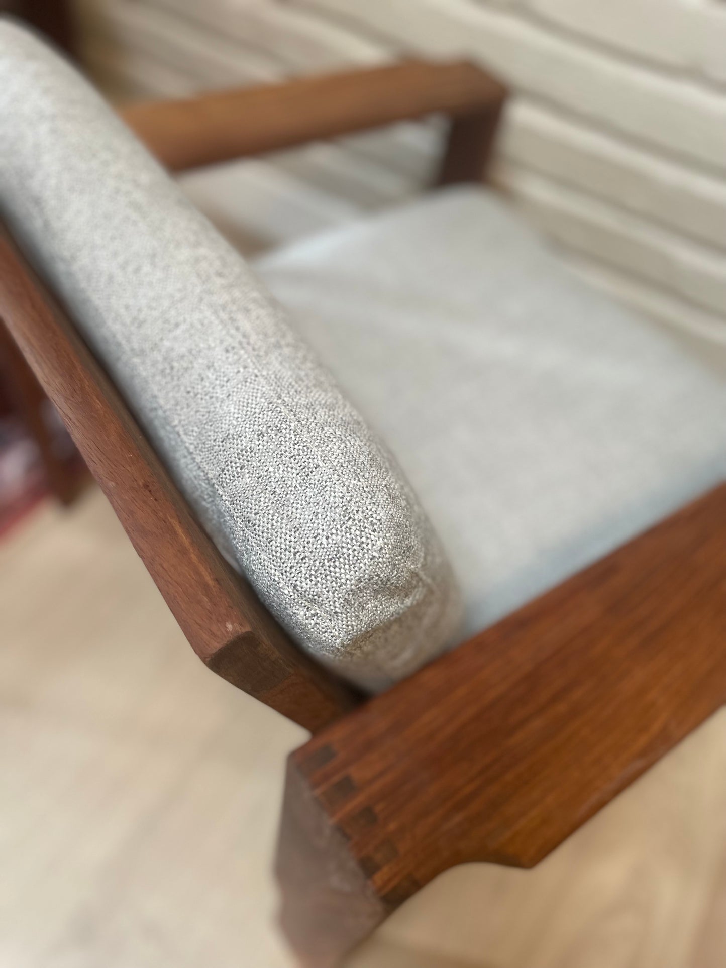 A pair of Kiaat armchairs, inspired by the iconic Kallenbach