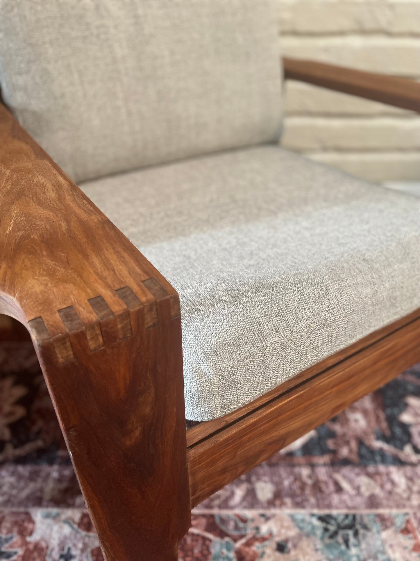 A pair of Kiaat armchairs, inspired by the iconic Kallenbach