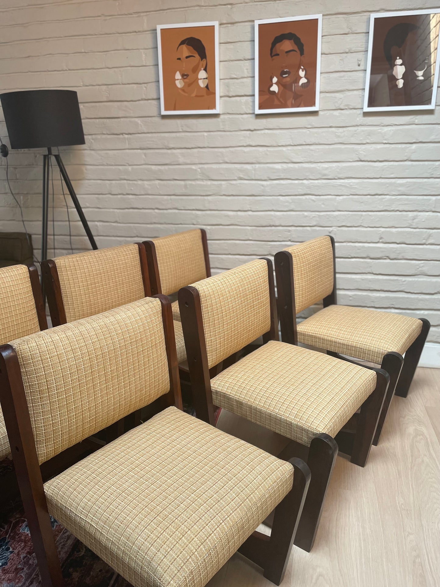 Imbuia Dining Chairs — Classic Retro Revival (Set of Six)