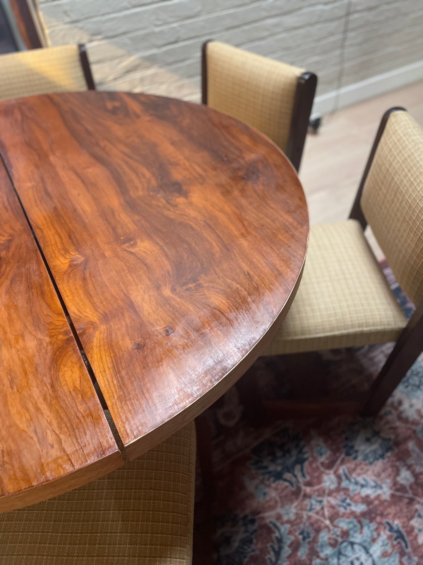 Imbuia Table +Dining Chairs — Classic Retro Revival (Set of Six)