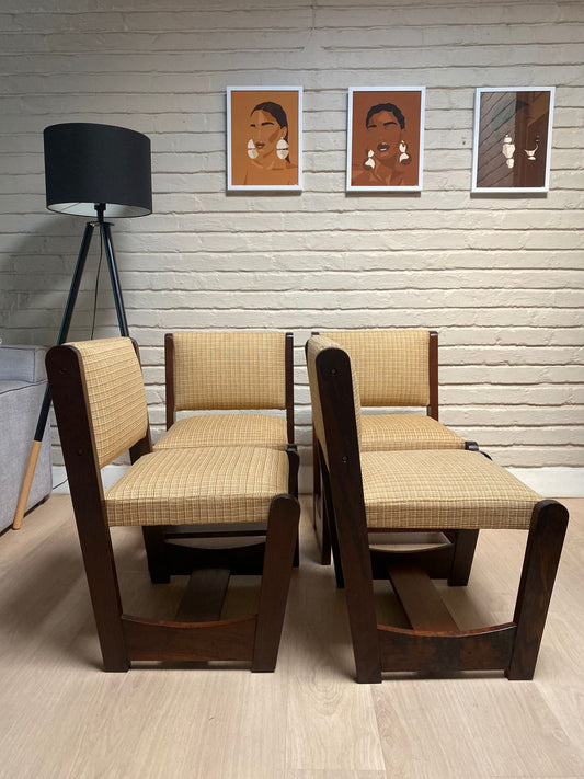 Imbuia Dining Chairs — Classic Retro Revival (Set of Six)